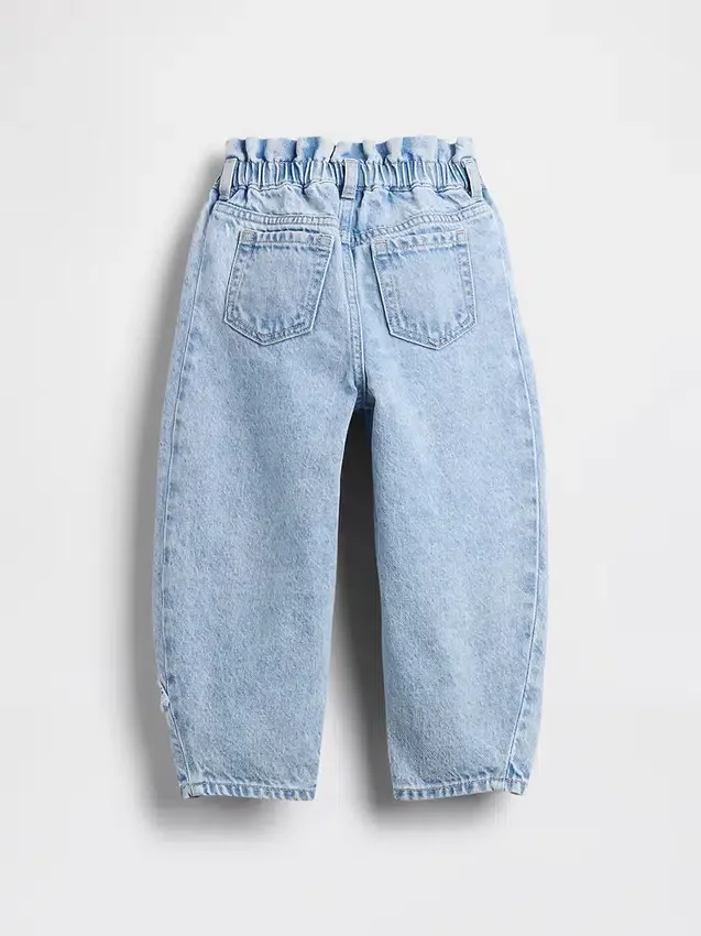 Jeans a ferro di cavallo con fiocco per neonato & bebè