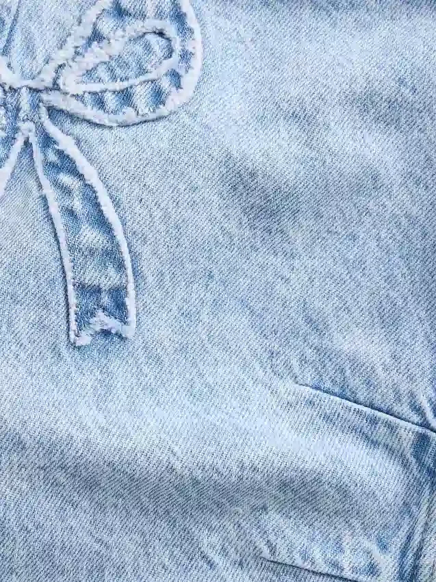 Jeans a ferro di cavallo con fiocco per neonato & bebè