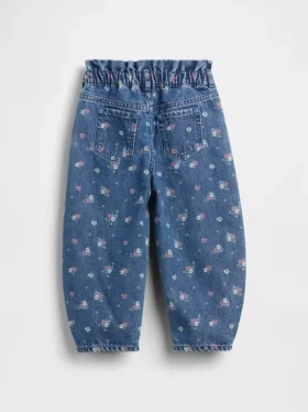 Jeans a ferro di cavallo con motivo floreale per neonato & bebè