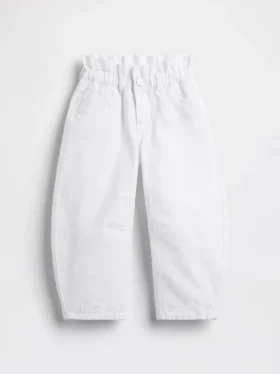 Jeans a ferro di cavallo con orlo traforato per neonato & bebè