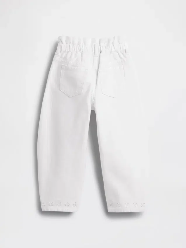 Jeans a ferro di cavallo con orlo traforato per neonato & bebè