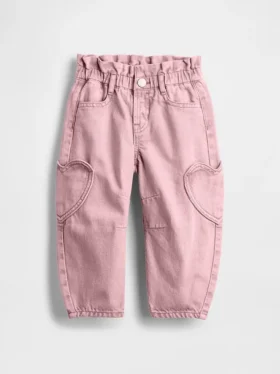 Jeans a ferro di cavallo con tasca a cuore per neonato & bebè