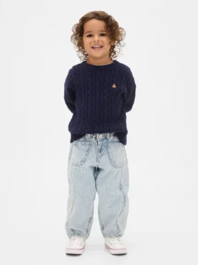 Jeans a strisce in denim per neonato & bebè modello Horseshoe
