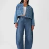 Jeans a vita alta a forma di ferro di cavallo