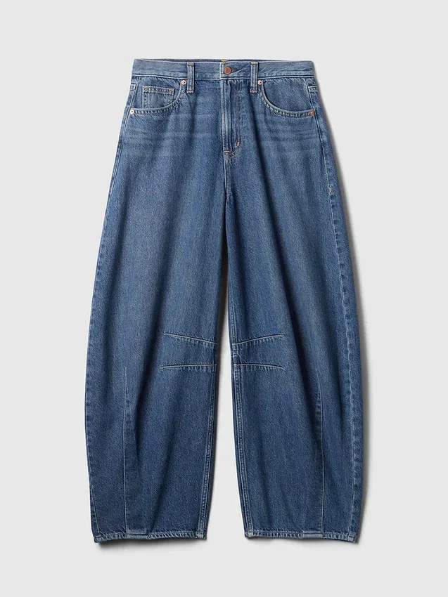Jeans a vita alta a forma di ferro di cavallo