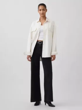 Jeans a vita alta con gamba larga