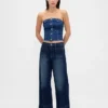 Jeans a vita alta con gamba larga