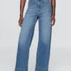 Jeans a vita alta con gamba larga