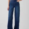 Jeans a vita alta con gamba larga