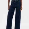 Jeans a vita alta con gamba larga