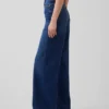 Jeans a vita alta con gamba larga