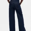 Jeans a vita alta con gamba larga