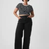 Jeans a vita alta con gamba larga