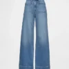 Jeans a vita alta con gamba larga