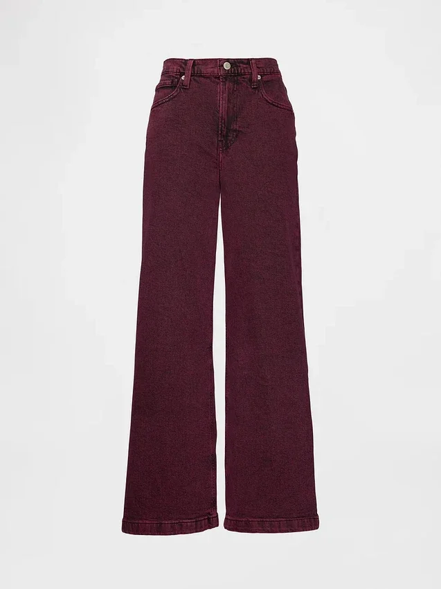 Jeans a vita alta con gamba larga