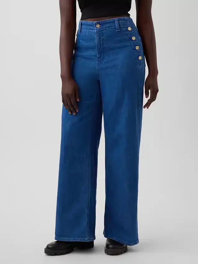 Jeans a vita alta con pinces e gamba larga GAP × Hfr di Atelier Ndigo