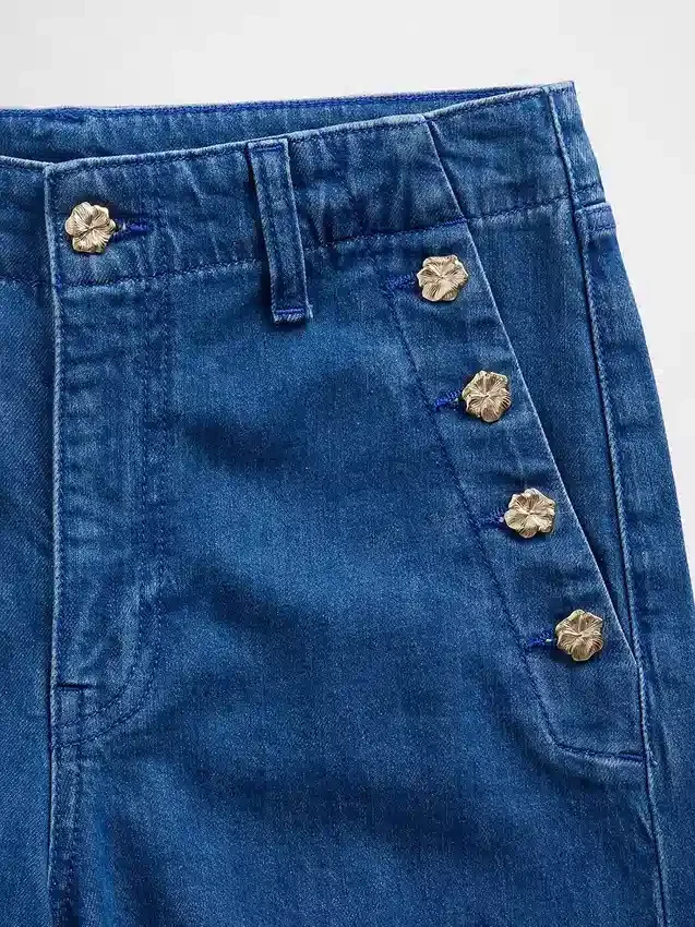 Jeans a vita alta con pinces e gamba larga GAP × Hfr di Atelier Ndigo