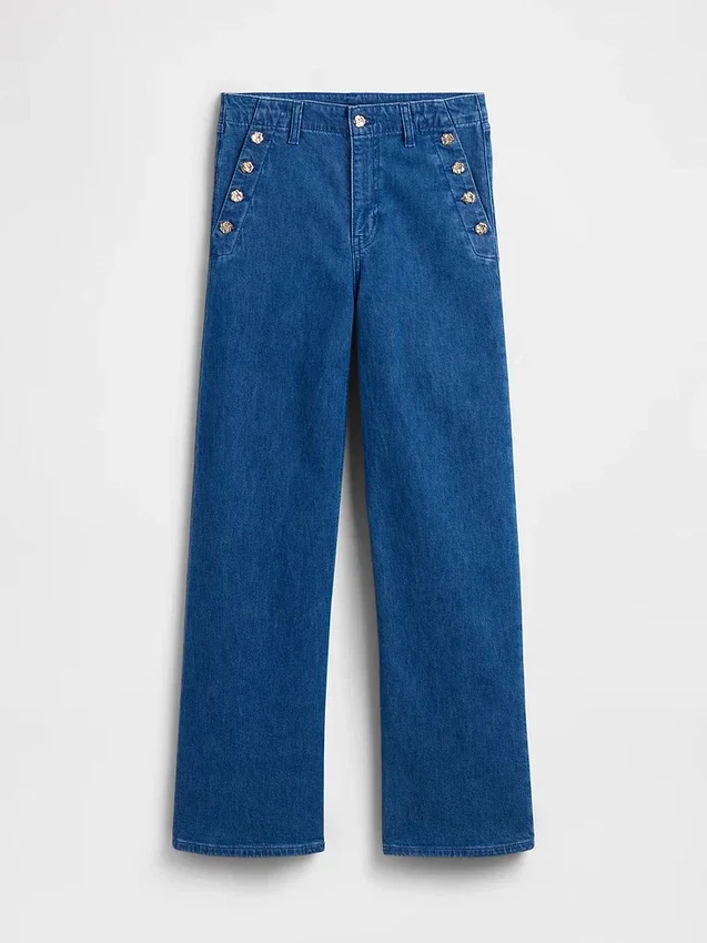 Jeans a vita alta con pinces e gamba larga GAP × Hfr di Atelier Ndigo