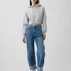 Jeans a vita alta con risvolto