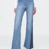 Jeans a vita alta con toppe in stile anni ’70 a zampa