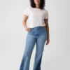 Jeans a vita alta con toppe in stile anni ’70 a zampa