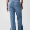 Jeans a vita alta con toppe in stile anni ’70 a zampa