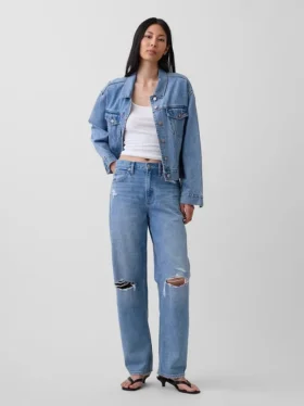 Jeans a vita alta dal taglio a botte