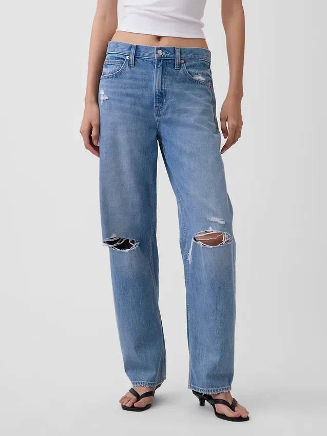 Jeans a vita alta dal taglio a botte