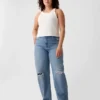 Jeans a vita alta dal taglio a botte