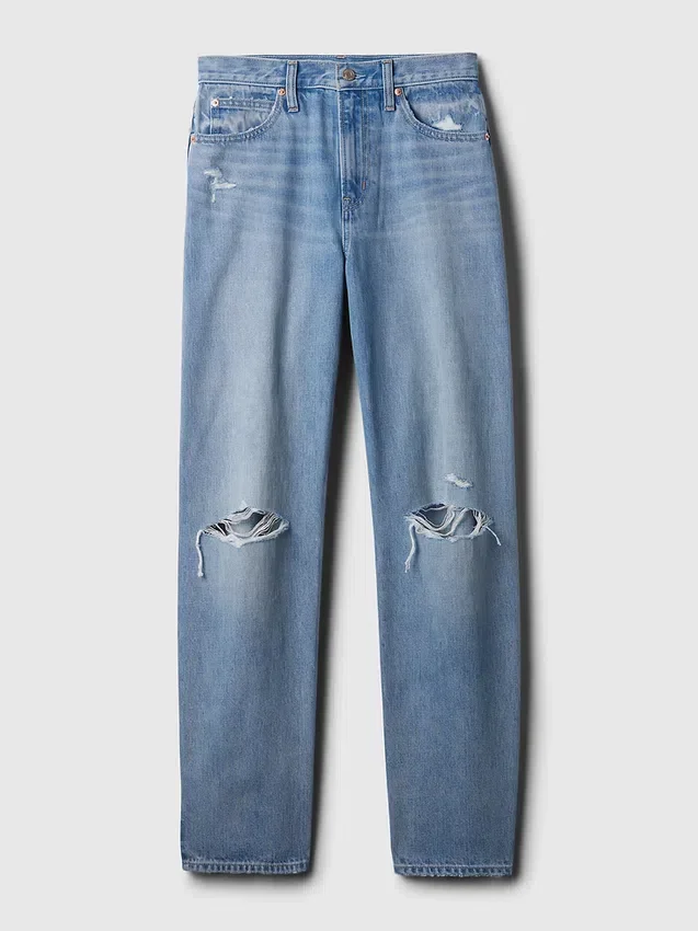 Jeans a vita alta dal taglio a botte