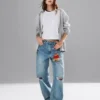 Jeans a vita alta dal taglio a botte