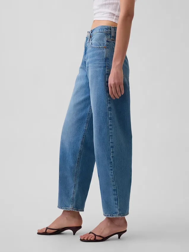 Jeans a vita alta e gamba larga