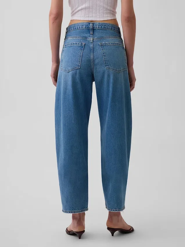 Jeans a vita alta e gamba larga