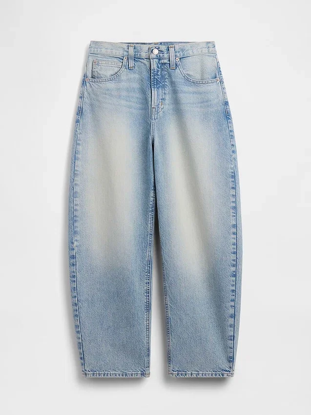 Jeans a vita alta e gamba larga