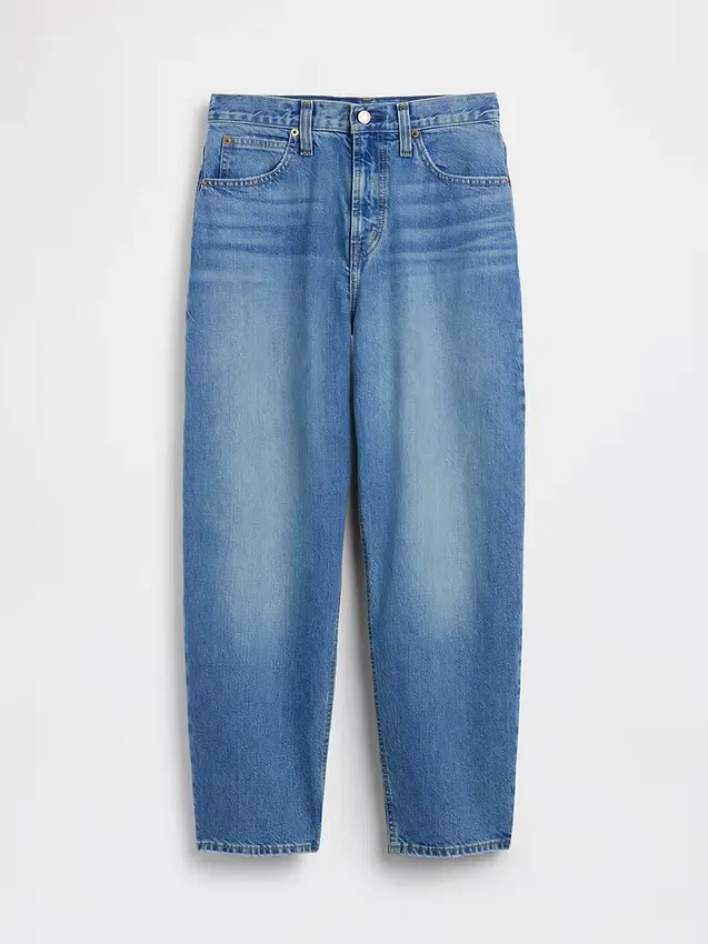 Jeans a vita alta e gamba larga