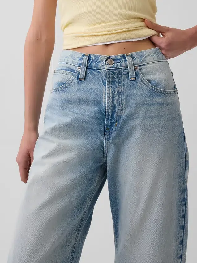 Jeans a vita alta e gamba larga