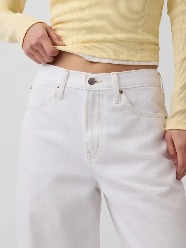 Jeans a vita alta e gamba larga