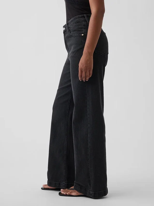Jeans a vita alta e gamba larga per taglie curvy
