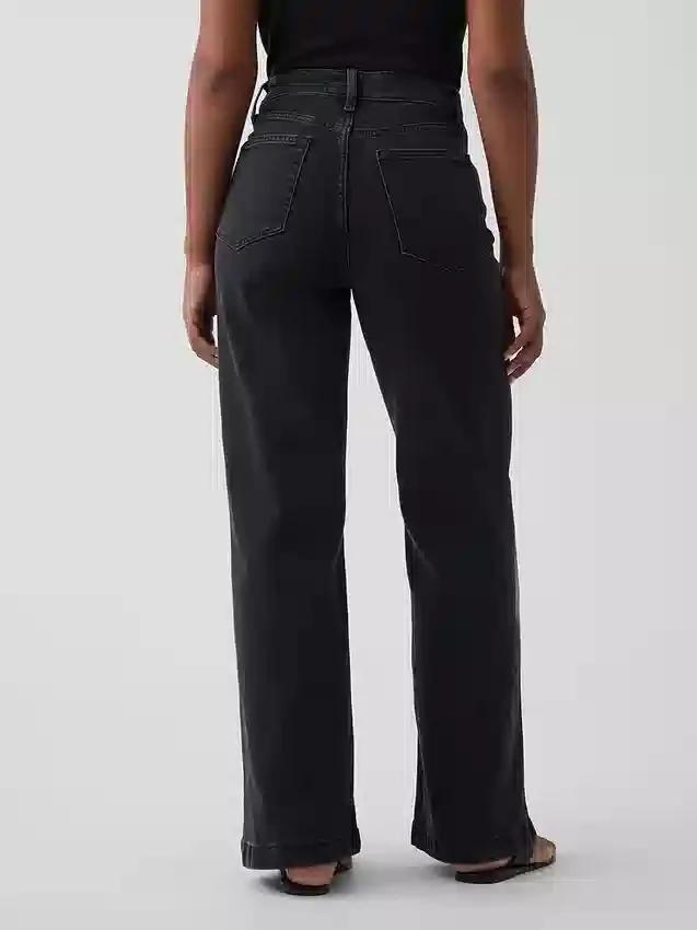 Jeans a vita alta e gamba larga per taglie curvy