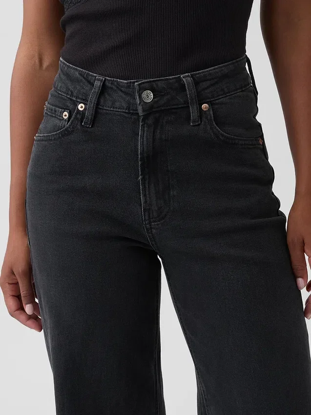 Jeans a vita alta e gamba larga per taglie curvy
