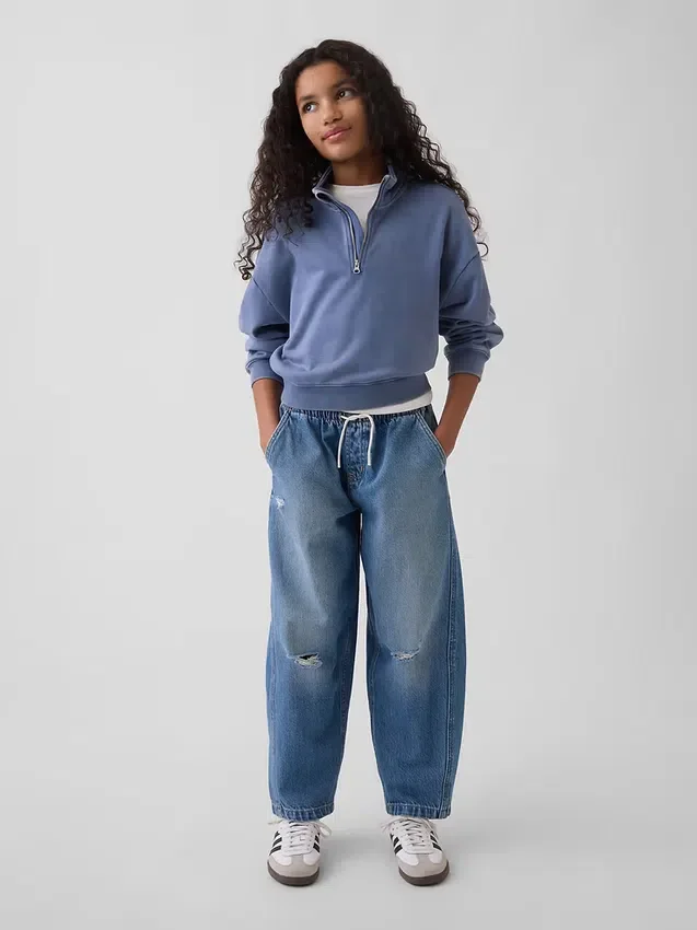 Jeans a vita alta Easy Barrel per bambini
