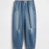 Jeans a vita alta Easy Barrel per bambini
