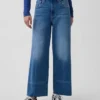 Jeans a vita alta, gamba larga e lunghezza alla caviglia