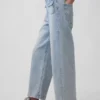 Jeans a vita alta, gamba larga e lunghezza alla caviglia