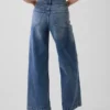Jeans a vita alta, gamba larga e lunghezza alla caviglia