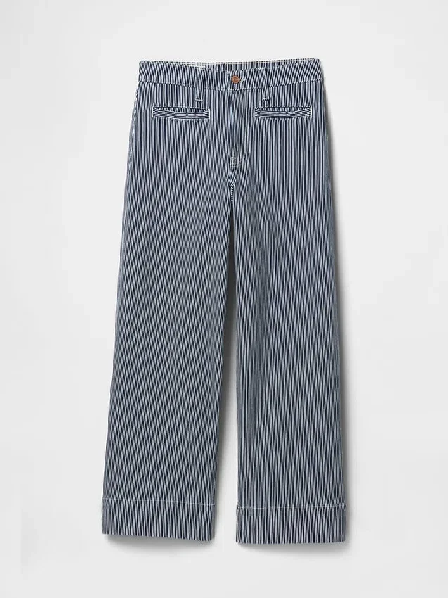 Jeans a vita alta, gamba larga e lunghezza alla caviglia