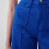 Jeans a vita alta, gamba larga e lunghezza alla caviglia