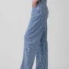 Jeans a vita alta in denim ultrasoft a righe, modello Barrel