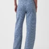 Jeans a vita alta in denim ultrasoft a righe, modello Barrel