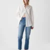 Jeans a vita alta, modello Cheeky, dal taglio dritto